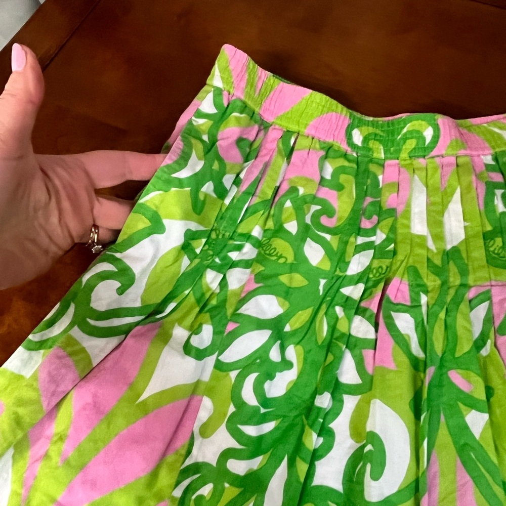 Lilly Pulitzer Vibrant Green and Pink Women's Skirt - Picture 4 of 9